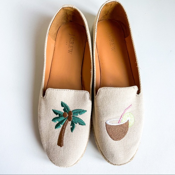 🌴🥥 J. Crew coconut palm loafers size 8 - j0753